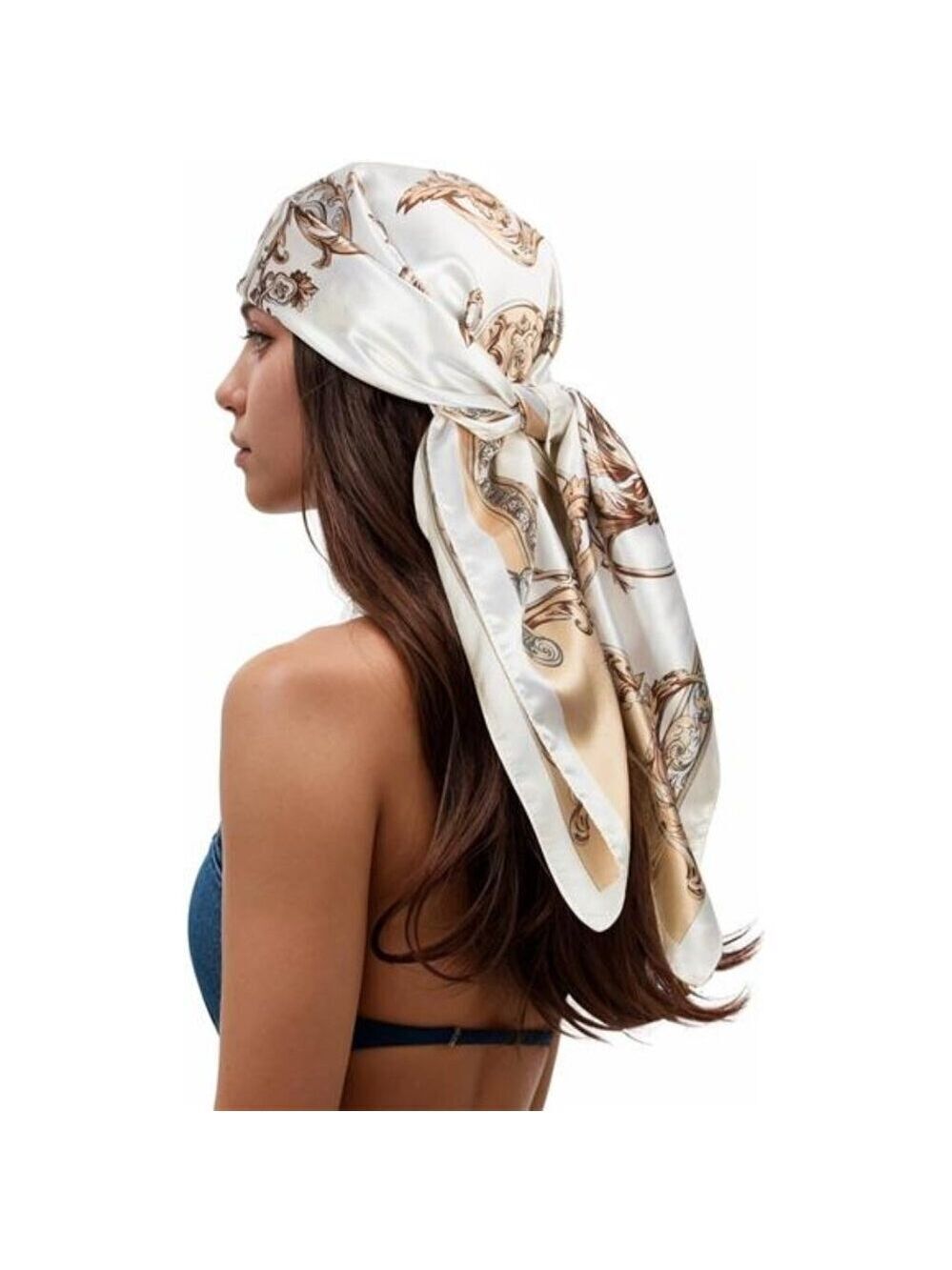 Silk Like Head Scarf for Women Satin Hair Scarf Square Neck Scarf 35 Inch